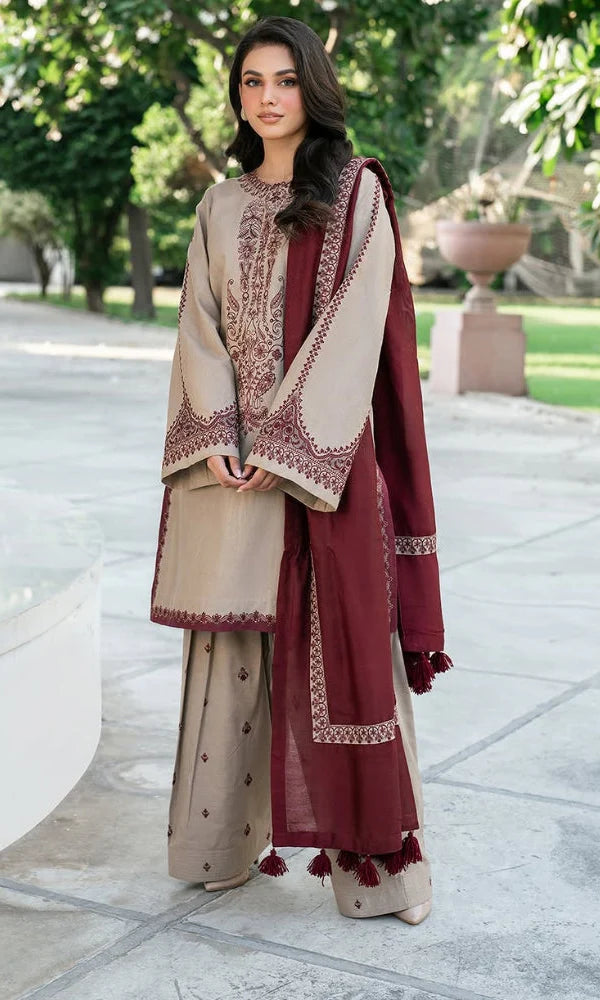 Floral Skin 3PC Lawn Embroidered Suit