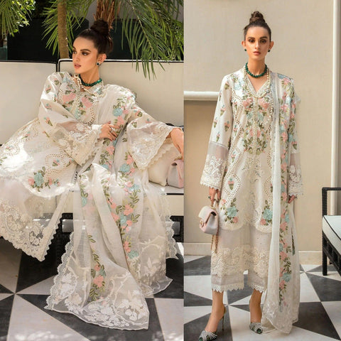 Monsoon Blooms Stitched Embroidered Lawn 3pc